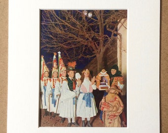 1940s Children's Christmas play in Hungary Original Vintage Print - Mounted and Matted - Available Framed
