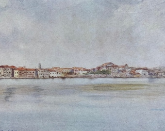 1904 Midday on the Lagoon Original Antique Print - Venice - Italy - Mounted and Matted - Available Framed