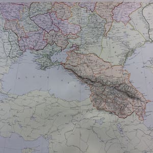 1882 ロシアのヨーロッパ (南) 大型オリジナルアンティーク地図、15 x 22 インチ、ホーム デコレーション、地図作成、地理、ヴィンテージ デコレーション、壁掛け地図