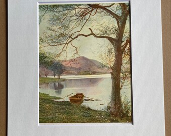1940s Grasmere, The Lake District Original Vintage Print - Mounted and Matted - Cumbria - Available Framed