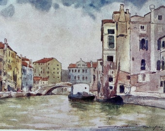 1904 In Murano Original Antique Print - Venice - Italy - Mounted and Matted - Available Framed