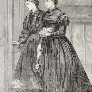 1864 &#39;For the Last Time&#39;  by Miss E. Osborn Original Antique Engraving - Available Framed