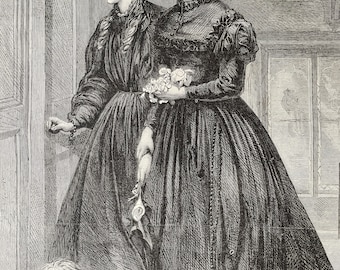 1864 'For the Last Time'  by Miss E. Osborn Original Antique Engraving - Available Framed