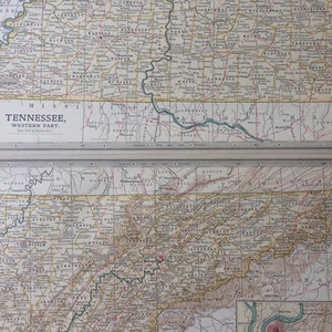 1903 Tennessee originale große antike Landkarte Chattanooga - Wandkarte - Wohnkultur - 30 x 40 cm Detailkarte - Geographie
