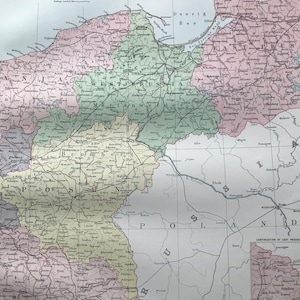 1876 Deutsches Reich (Ostteil) große originale antike A&C schwarze Landkarte - Preußen - Deutschland