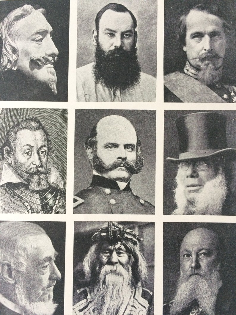 1940s Beards Distinctive and Beards Dreadful Original Vintage Print ...