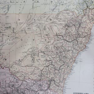 1882 Queensland, New South Wales & Victoria große antike Landkarte, 15 x 22 Zoll, Wohnkultur, Australien, Vintage Decor, Wandkarte
