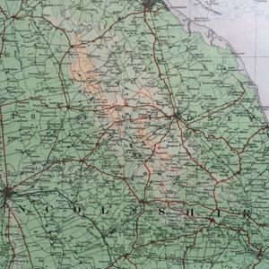 1922 originele antieke panoramakaart Lincolnshire - Ordnance Survey