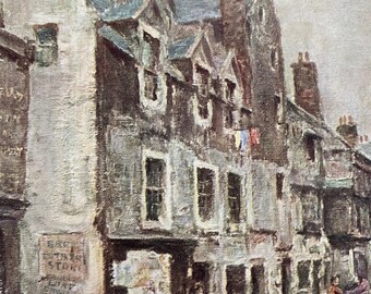 1912 Edinburgh - The Cowgate Original Antique Print - Scotland - City Scene - Available