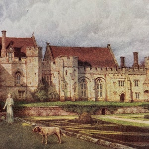 1911 Penshurst Place, Kent Original Antique Print - British Castles - England - Mounted and Matted - Available Framed