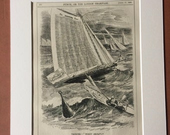 1880 Original Antique Political Satire Print - Punch or the London Charivari - Victorian Decor - Humour - Satirical Print - Wall Decor