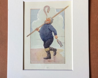 1922 Alice in Wonderland Original Vintage Margaret Tarrant  Illustration - Mounted and Matted - Available Framed - Nursery Decor
