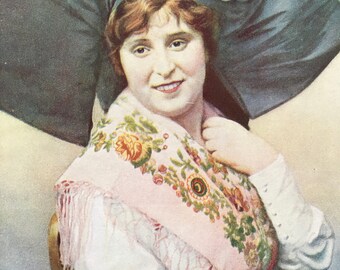 1940s Young Girl of Alsace Original Vintage Print - France - Mounted and Matted - Available Framed