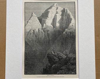 1880 Wady Sidreh Original Antique Engraving - Egypt - Mounted and Matted - Available Framed