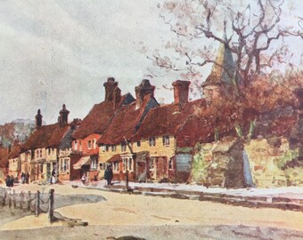 1913 Mayfield Original Antique Print - Sussex - England - Mounted and Matted - Available Framed