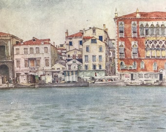 1904 Palazzo Danieli Original Antique Print - Venice - Italy - Mounted and Matted - Available Framed