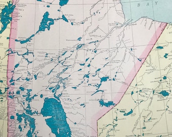 1936 Manitoba Original Antique Map - Canada - Cartography - Vintage Wall map