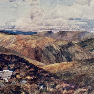 1906 A Rugged View above Wensleydale Original Antique Print- Yorkshire - Mounted and Matted - Available Framed