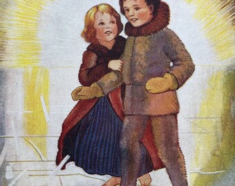 1950 Original Vintage Margaret Tarrant Illustration - The Snow Queen - Nursery Decor - Fairytale - Available Framed