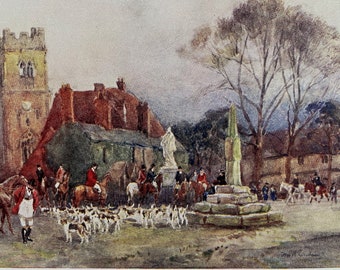1922 Warwickshire, Dunchurch Original Antique Print - England - Mounted and Matted - Available Framed