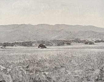 1883 Mauna Kea from the South Original Antique Print - Volcano - Hawaii - Geological Survey - Mounted and Matted - Available Framed