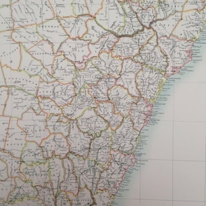 1898 Nuovo Galles del Sud Grande Mappa Antica Originale A & C Nera - NSW Australia - Cartografia - Decorazione murale vittoriana - Idea regalo
