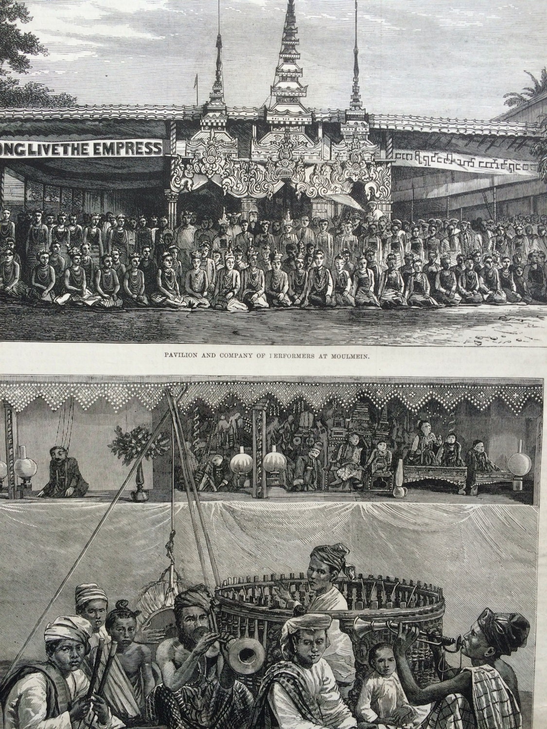 1877 The 'Empress' Title Festivities in British Burmah Original Antique