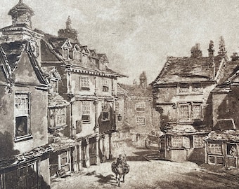 1902 Lichfield by JMW Turner Original Antique Photogravure - William Turner - Mounted and Matted - Available Framed