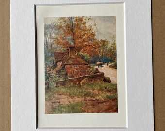 1907 Old Whiting Mill, Midhurst Original Antique Print - Mounted and Matted - Available Framed - Sussex - England