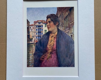 1904 A Woman of the People Original Antique Print - Venice - Italy - Mounted and Matted - Available Framed