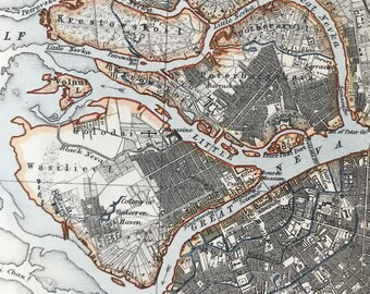 1901 St Petersburg, Athens and the Bosphorus Original Antique Map - City Maps - Mounted and Matted - Available Framed
