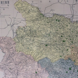 1868 Yorkshire (Northwest) Shishire große Original antike Karte mit Eisenbahnen, Straßen & parlamentarischen Abteilungen - Landkarte des Vereinigten Königreichs - Wandkarte