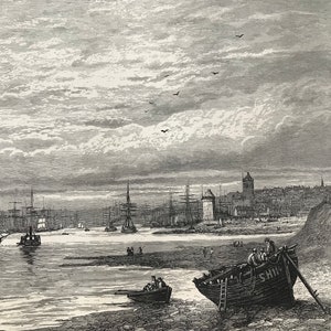 1883 North and South Shields Original Antique Print Etsy UK