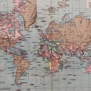 1900s The World Showing European Colonies 1904 Original Etsy