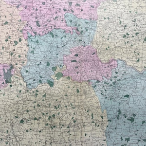 1902 London ( Umgebung ) Original Antike Landkarte - Große Wandkarte - Stadt Plan - England