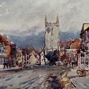 1922 Warwickshire, Henley in Arden Original Antique Print - England - Mounted and Matted - Available Framed