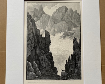 1880 Jebel Suna, Sinai Original Antique Engraving - Egypt - Mounted and Matted - Available Framed