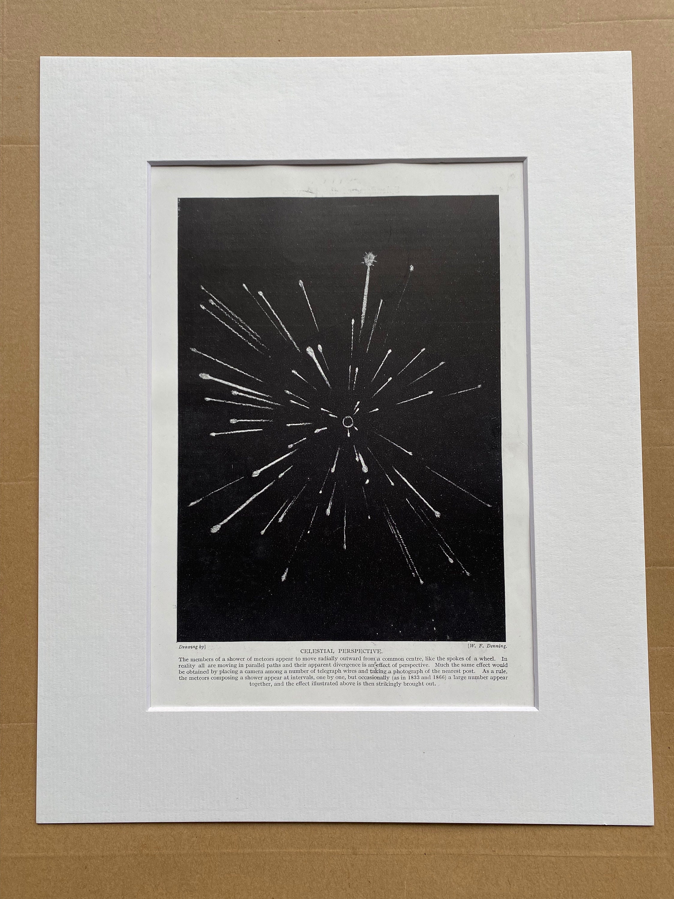 1923 Celestial Perspective Original Antique Print - Mounted and Matted - Available Framed 