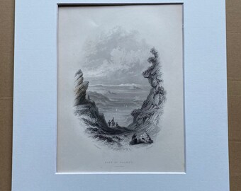 1840 Pass of Salruc, Galway Original Antique Engraving - Northern Ireland - Mounted and Matted - Available Framed