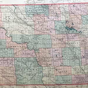 1907 North Dakota Originale antike Karte - Vintage Decor, USA, ND Bundesstaatskarte