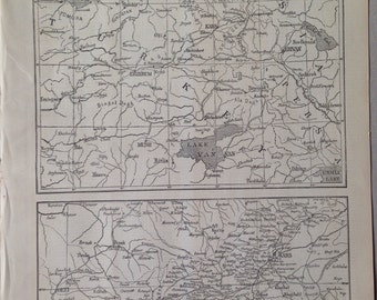 1877 WAR IN ASIA, antique map, original, historical, vintage, wall decor, Russo-Turkish War