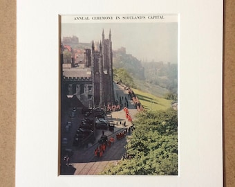 1940s Edinburgh Original Vintage Photo Print - General Assembly of the Church of Scotland - Mounted and Matted - Available Framed