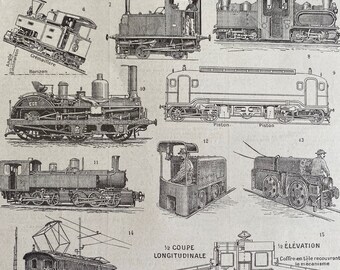1923 Locomotive Original Antique Print - Railway - Train - Mounted and Matted - Available Framed