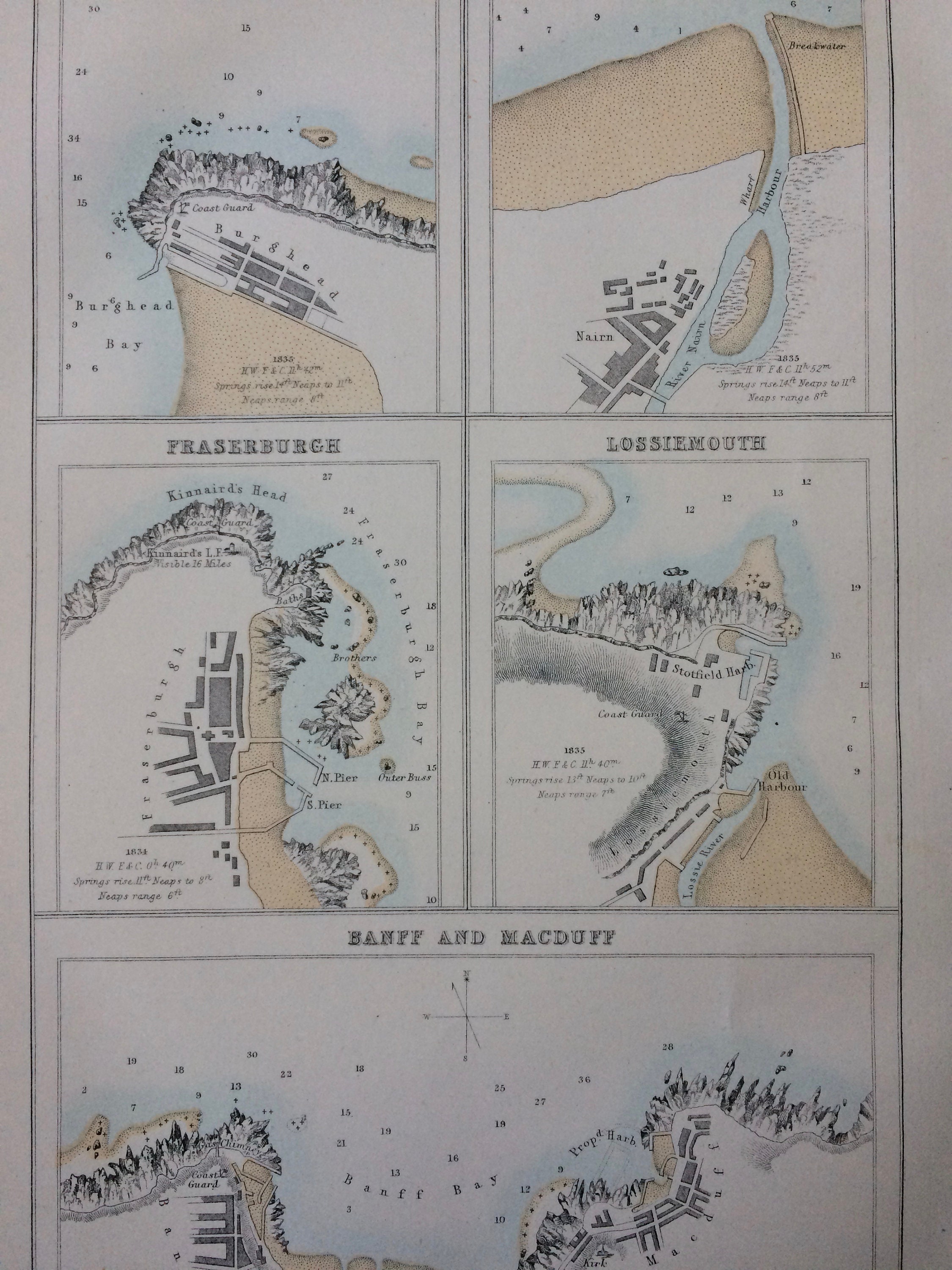 1870 Ports and Harbours on the North East Coast of Scotland Original