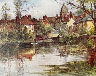 1907 Mill Pool, Midhurst Original Antique Print - Mounted and Matted - Available Framed - Sussex - England