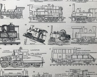 1897 Locomotive Original Antique Print - Train - Steam Train - Railway - Mounted and Matted - Available Framed