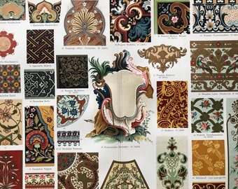 1896 Ornamental Styles (17th & 18th Century and Asian) Original Antique Print - Available Framed - Architecture