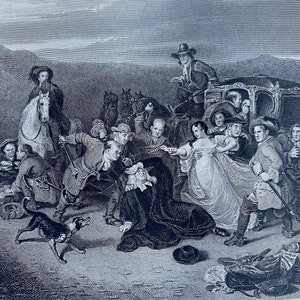 1874 The Murder of Archbishop Sharpe Originele antieke prent - gemonteerd en gematteerd - beschikbaar ingelijst