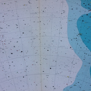 1962 Große Original Vintage Sternenkarte - Astrologie, Astronomie, Sterne, Sternzeichen, Sternbilder, Sternenhimmel, Planeten, Celestial Art