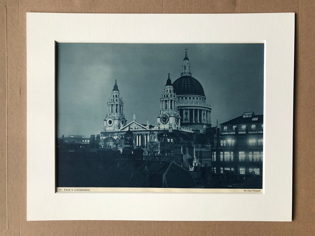 1939 St Paul's Cathedral Original Vintage Print Mounted and Matted ...
